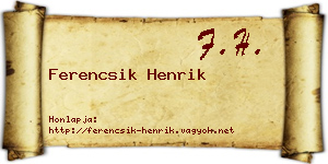 Ferencsik Henrik névjegykártya