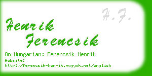 henrik ferencsik business card